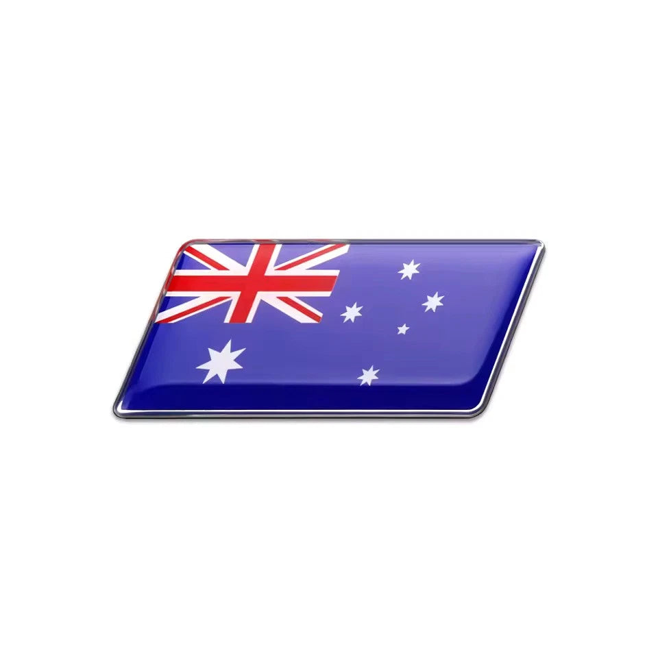 Metal Flag Car Emblem Badge Russia Italy England Ukraine German Spain France USA