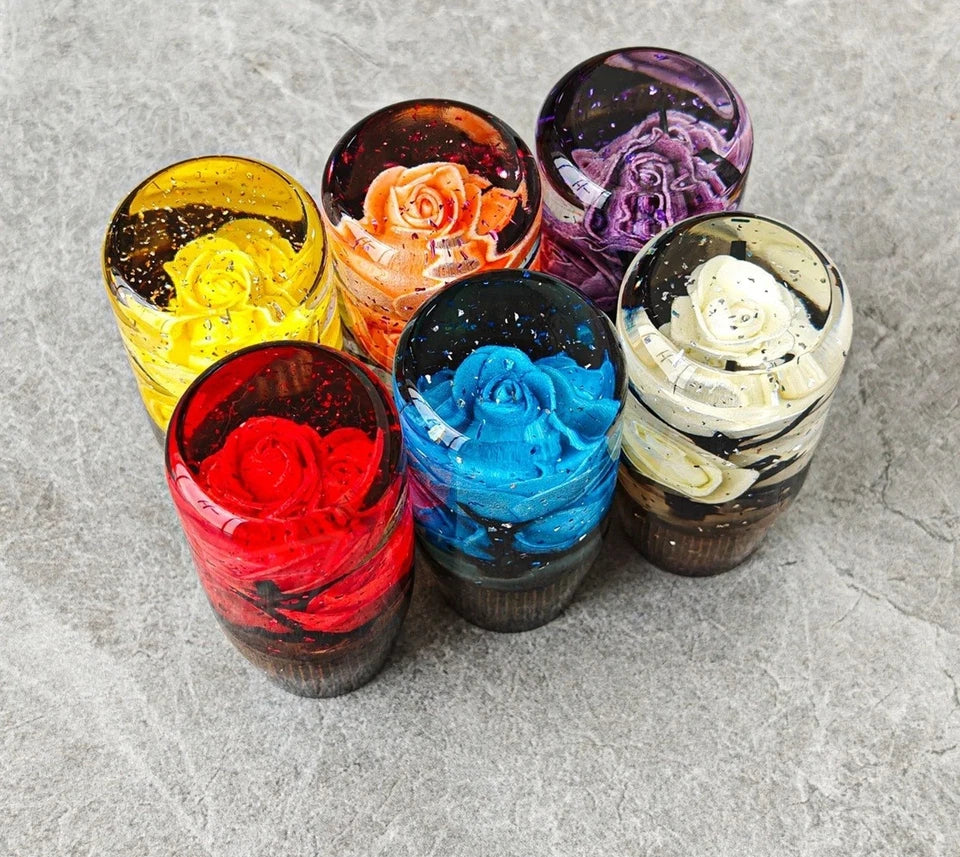 Flower Gear Shift Knob M12x1.25 M10x1.5 Mx1.25 M8x1.25 Orange Purple White Red