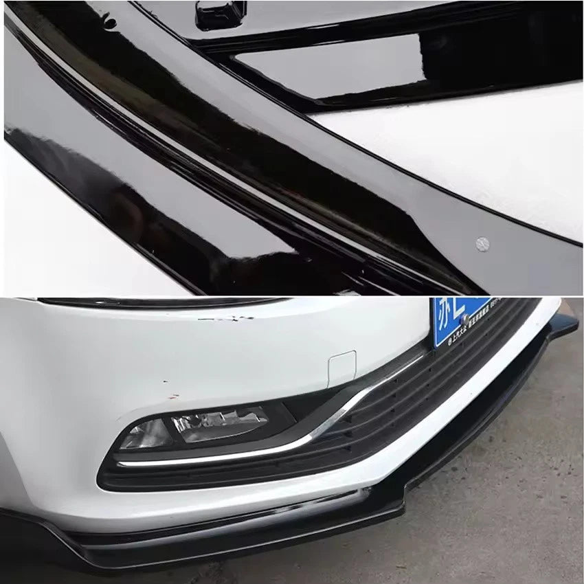 3 Piece ABS Spoiler Front Bumper Lip Splitter Kit for Volkswagen Polo 2014–2018