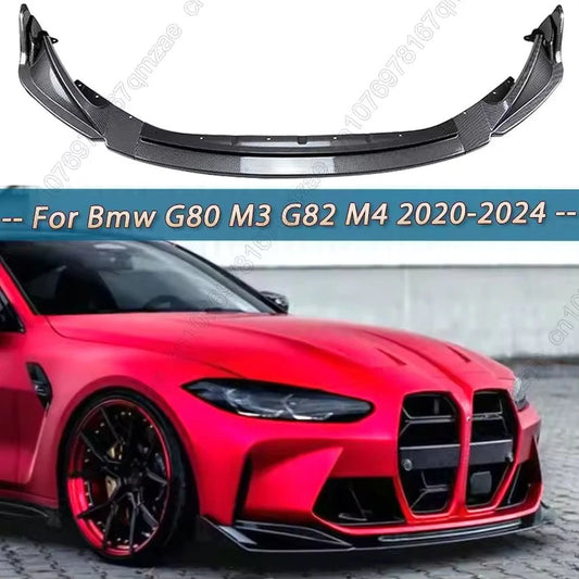 Carbon / Black Front Bumper Lip Spoiler Splitter for BMW G80 M3 G82 M4 2020–2024