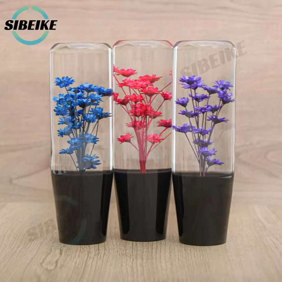 15cm JDM Transparent Flower Gear Shift Knob M12x1.25 M10x1.5 M10x1.25 M8x1.25
