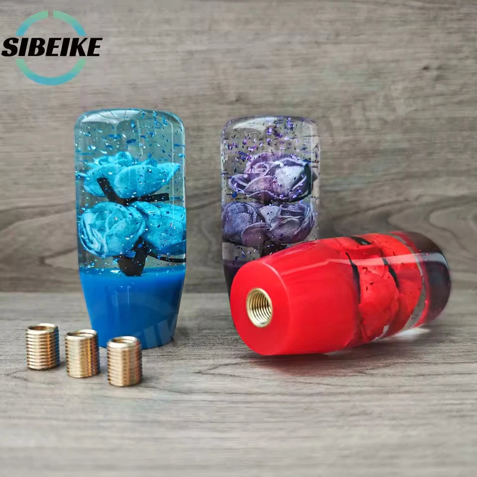 JDM Glitter Flower Shift Gear Knob 10CM M12x1.25 M10x1.5 M10x1.25 M8x1.25