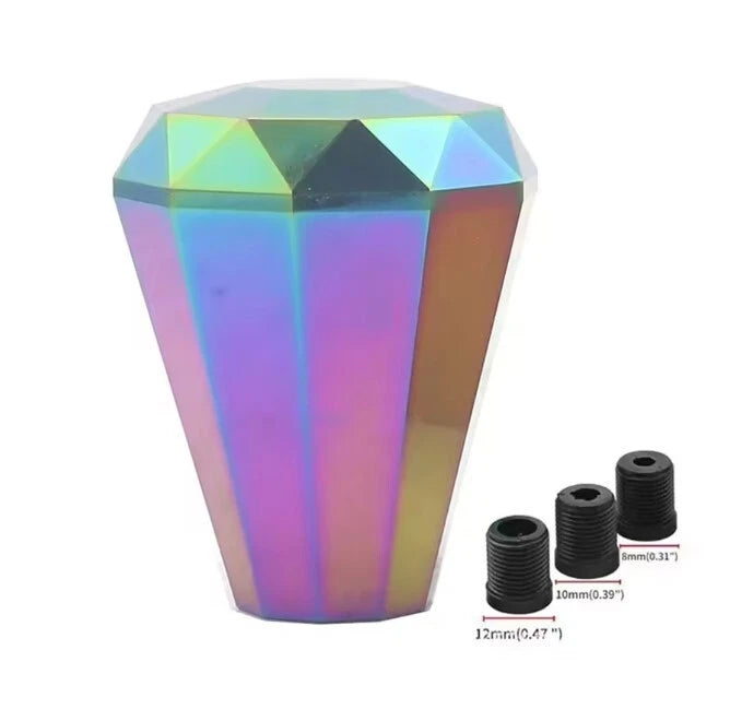 NEW Style Diamond Shape Manual Gear Knob Shift Universal Fitment M12 M10 M8