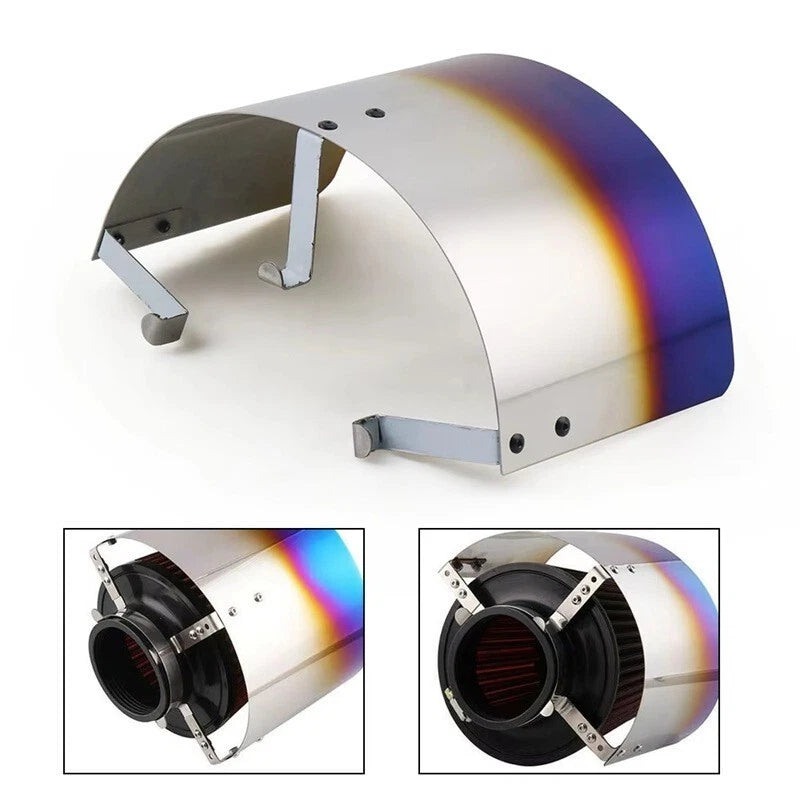 Air Intake Filter Heat Shield Cover fit 2.5" to 3.' Pipe Stainless Steel NEW