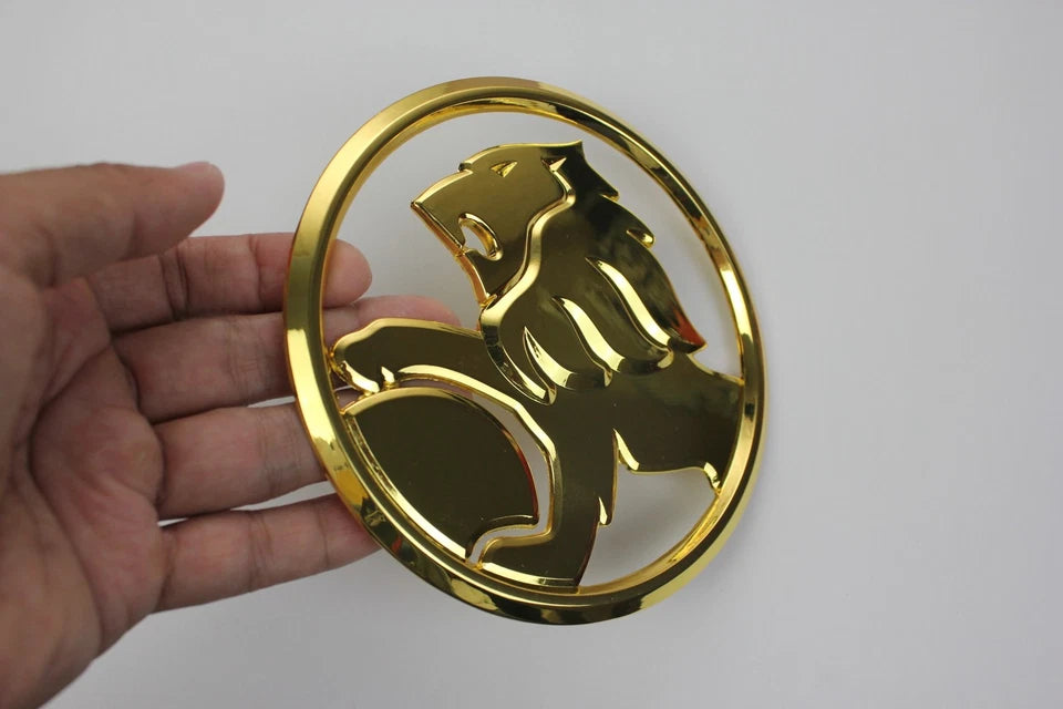 130mm Holden Grill Badge Chrome Gold with Adhesive