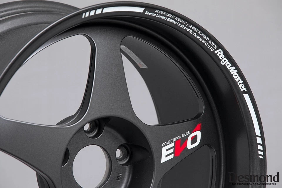 4 x EVO Competition Model Wheel Rim Decals Stickers for JDM 16 17 18" Inch NEW