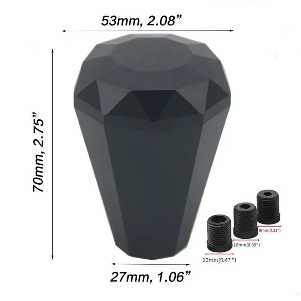 NEW Style Diamond Shape Manual Gear Knob Shift Universal Fitment M12 M10 M8