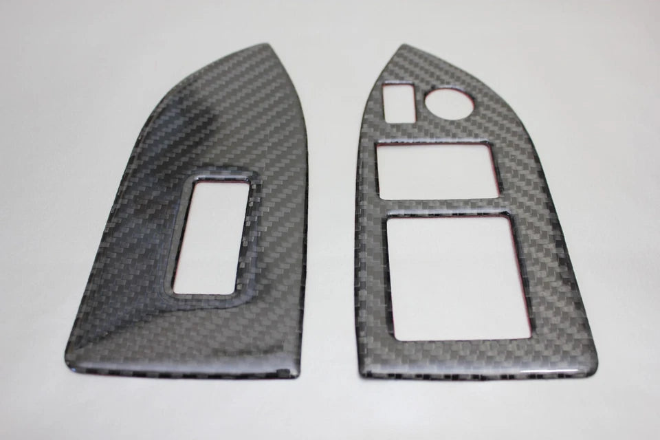 Night Kids Door Button Trim Cover Real Carbon Fibre fits Toyota GT 86 Subaru BRZ