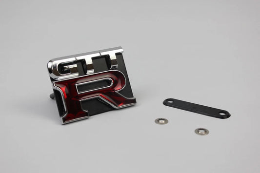 GTTR Grill & Boot Badge Emblem Silver Red for Nissan Skyline R34 GTR GTT GTST GT