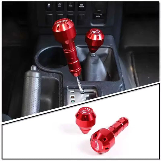 2 x Aluminium Gear Shift Black Silver Red Knob for Toyota FJ Cruiser 2007 - 2021