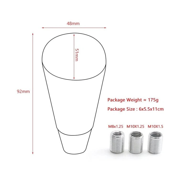 5 Speed Wood Style Gear Shift Knob M12x1.25 M10x1.5 M10x1.25 M8x1.25 Universal
