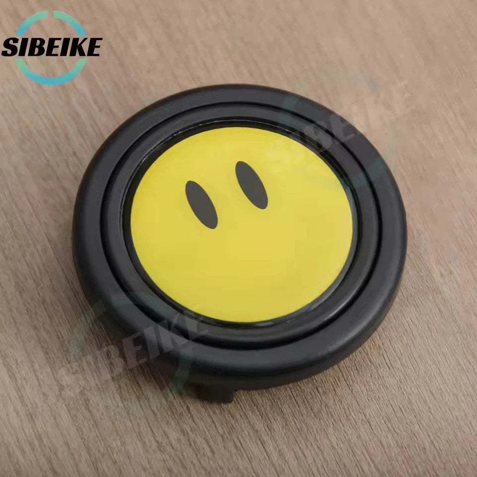 JDM Yellow Happy Face Steering Wheel Horn Button Universal Car Horn Push Cover