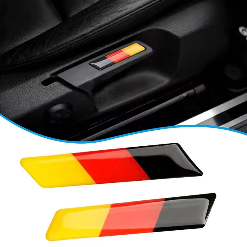 2Pcs German Flag Badge Emblem 3D Car Sticker Set