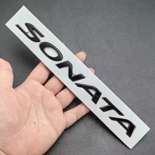 Sonata Emblem Badge Chrome Black Black Self-Adhesive Car Logo Letters