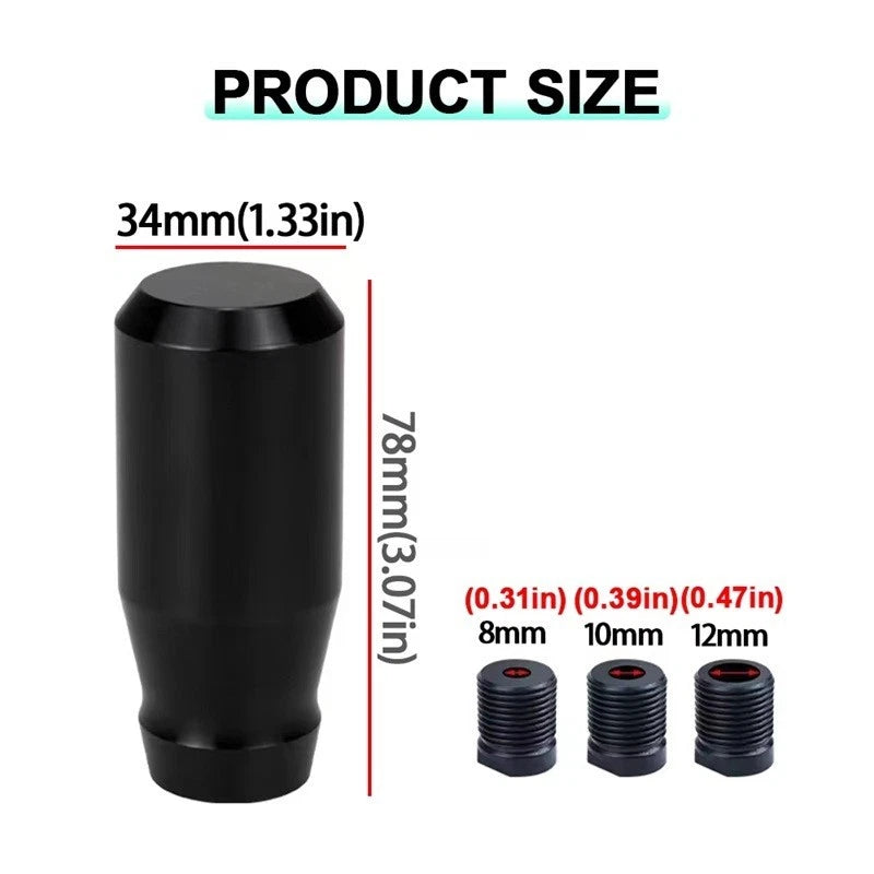 Aluminium 78mm Gear Shift Knob M8x1.25 M10x1.25 M10x1.5 M12x1.25 Auto & Manual