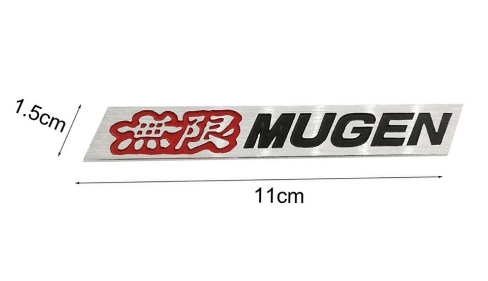 2x Mugen Power Spoiler Wing Badge Alloy Emblem for Honda Integra Type R Civic