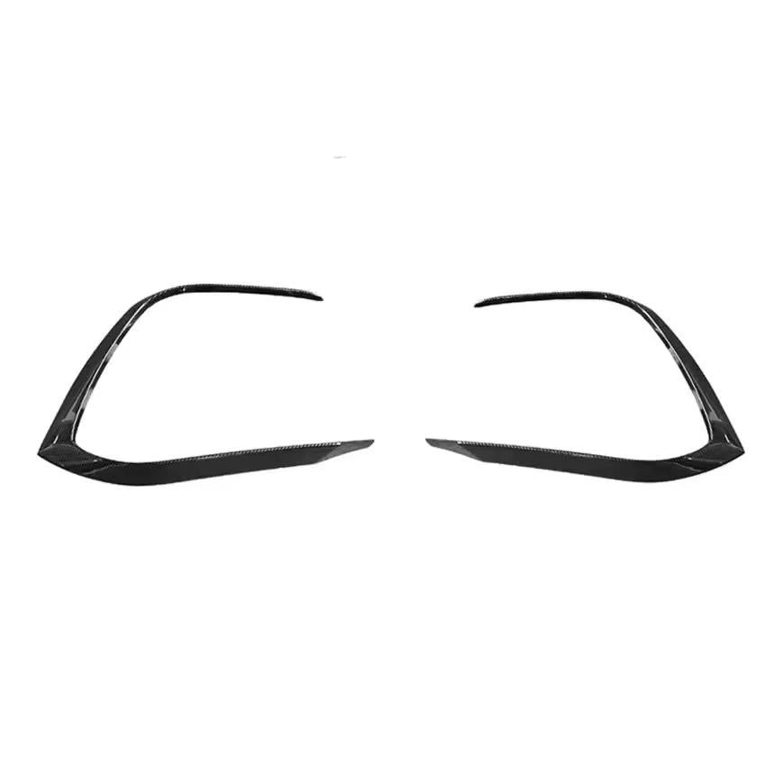 2x Front Bumper Fog Light Grille Splitter Gloss Black Carbon for VW Golf 8 MK8