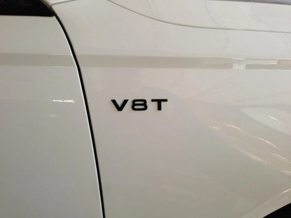 Audi V8T Fender Badge Emblem Black for A1 A3 A4 A5 A7 Q3 Q5 Q7 S4 S6 S7 S8 SQ5