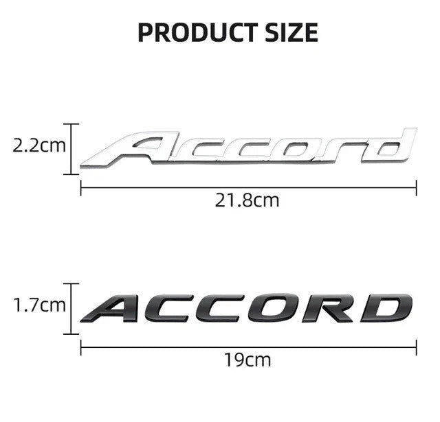 Accord Badge Emblem Chrome Silver / Matte Black for Honda OEM Size NEW in Bag