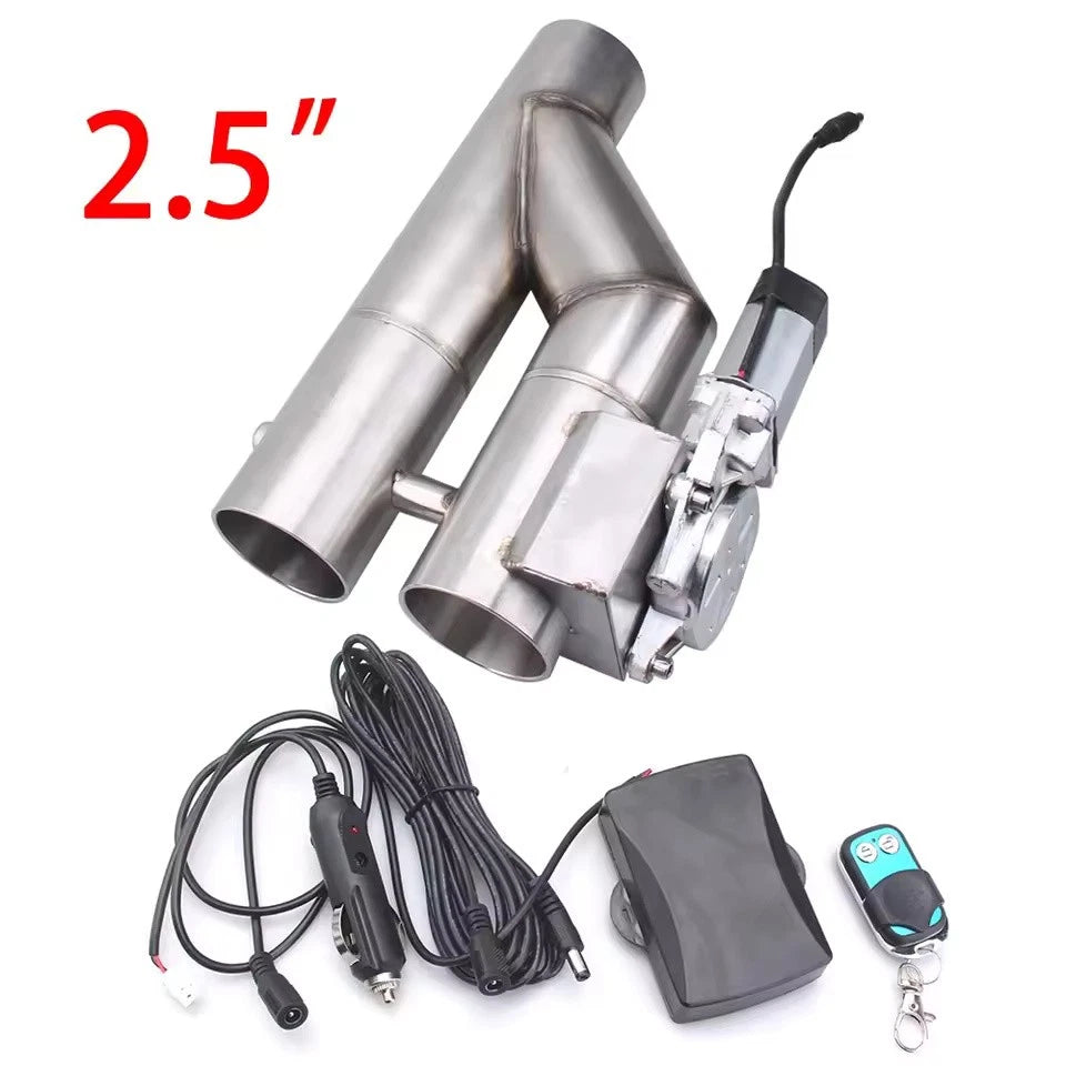 Universal 2.5" Electric Exhaust Pipe Valve Kit Dual Motor Muffler Adjustable
