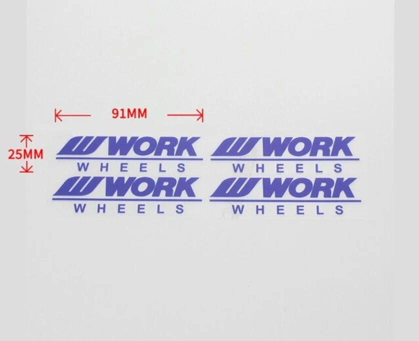 4 x Work Wheels Meister Wheel Decal Sticker Blue for CR01 S1 I1 M1 S1HC Xstrap