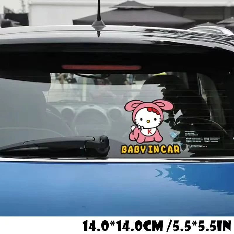 Cute Kitty Baby on Board Baby in Car Decal Vinyl Sticker for Windscreen Boot