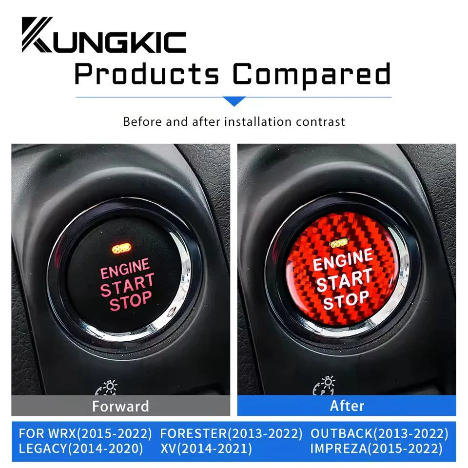 Carbon Fibre Start Stop Button Cover for Subaru Impreza WRX 15-22 Forester 13-22