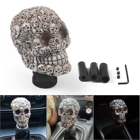 NEW Style Skull Manual Gear Knob Dark Silver / Cream Beige NEW M8 M10 M12
