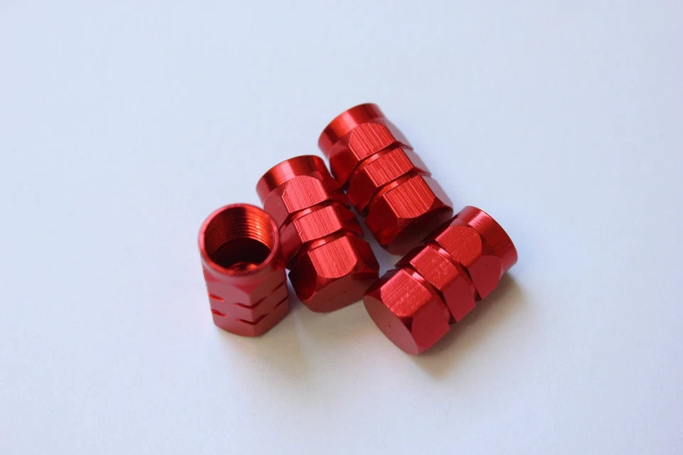 4 pcs Tyre Valve Caps Metalic Red for Toyota Nissan Mazda Mitsubishi Honda KIA