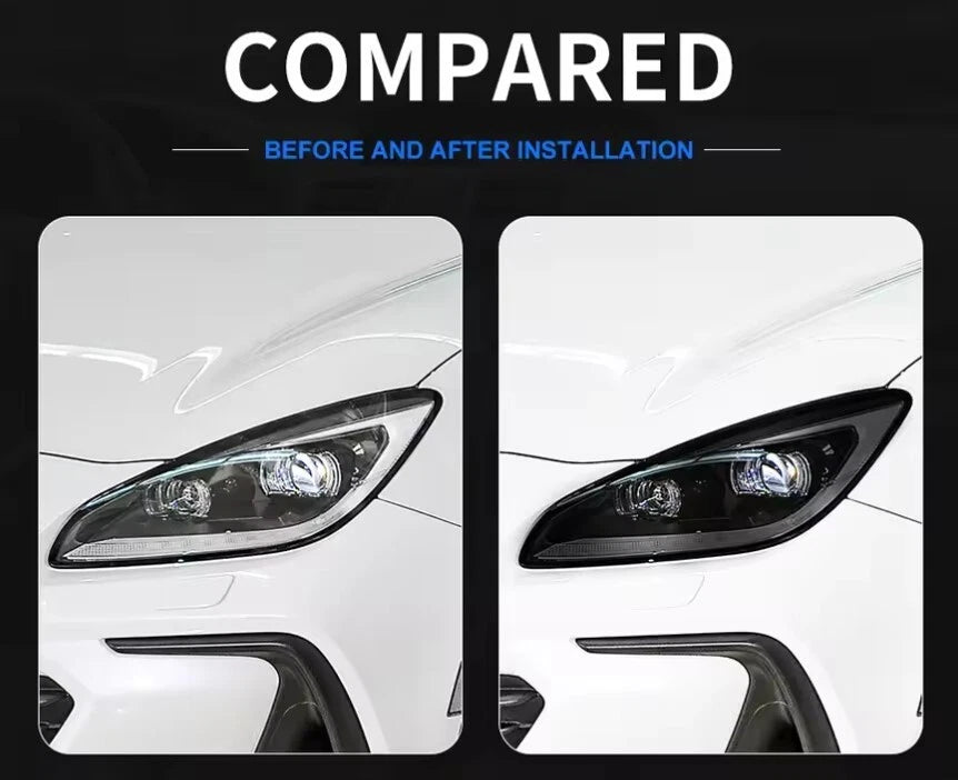 Smoked Out Head Light Clear Black Protection Film for Toyota GR86 & Subaru BRZ