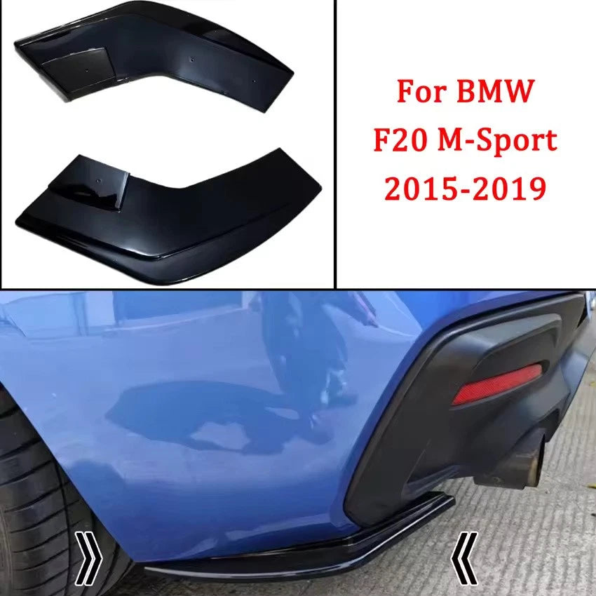 Rear Side Bumper Splitters Diffuser Lip Sport-Style Black for BMW F20 2015–2019