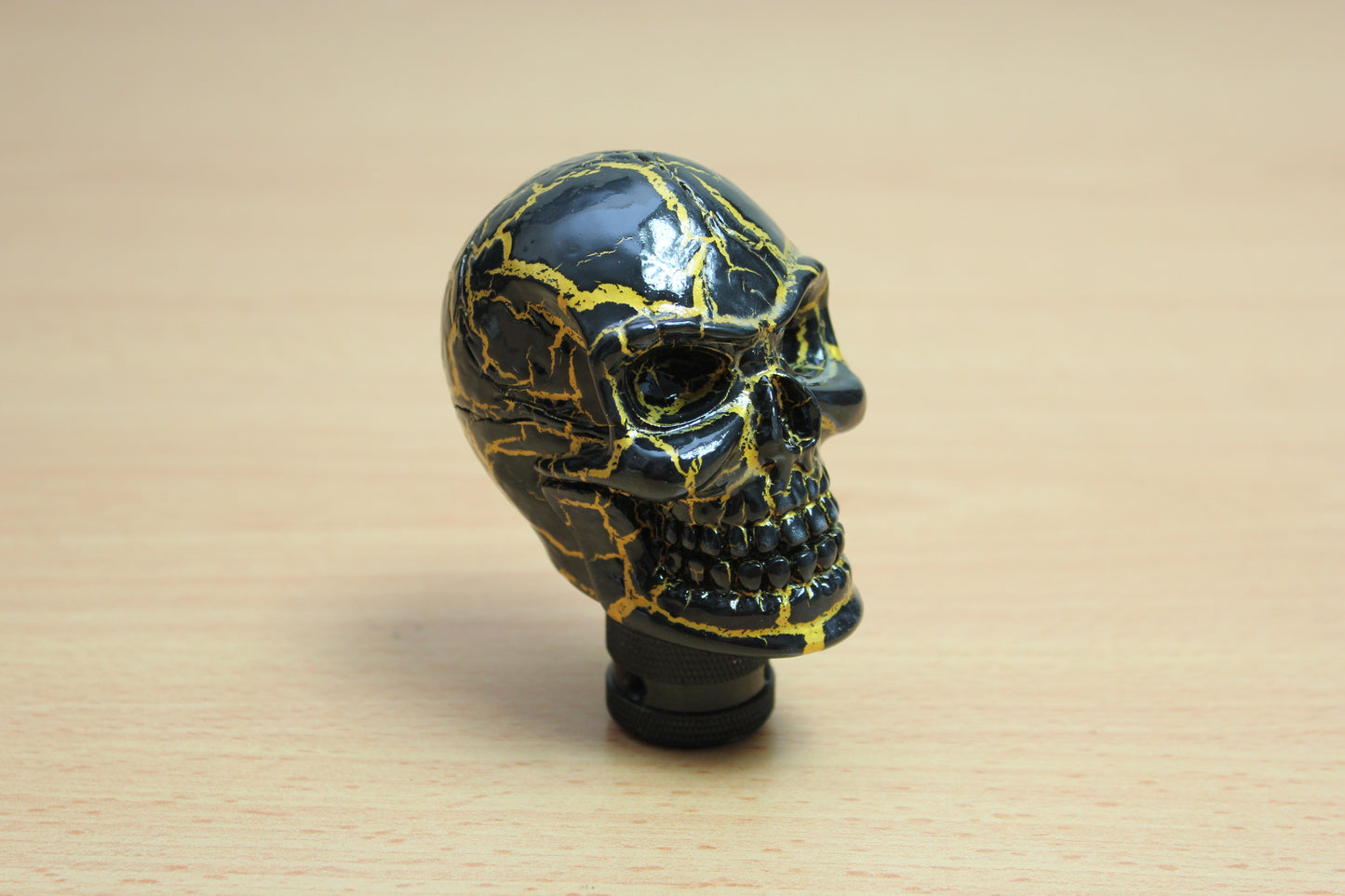 Black & Gold Skull Head Gear Knob (Universal)