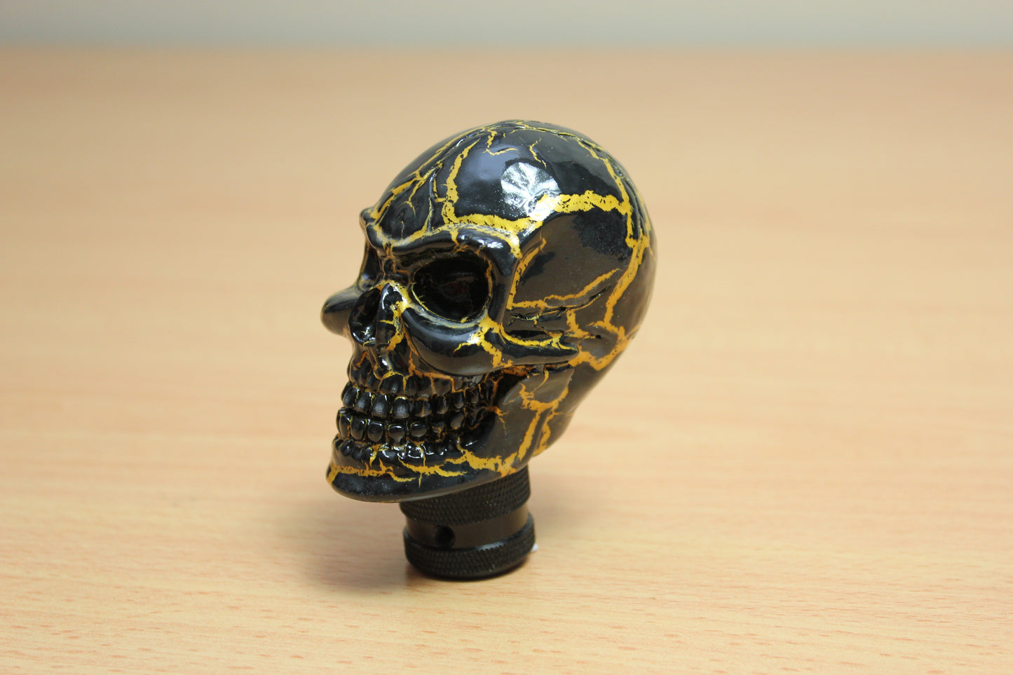 Black & Gold Skull Head Gear Knob (Universal)