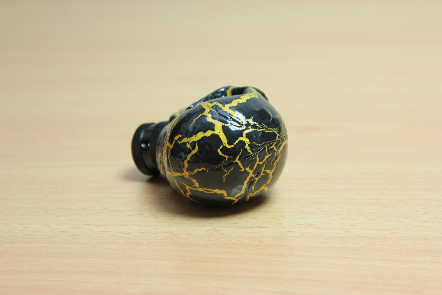 Black & Gold Skull Head Gear Knob (Universal)