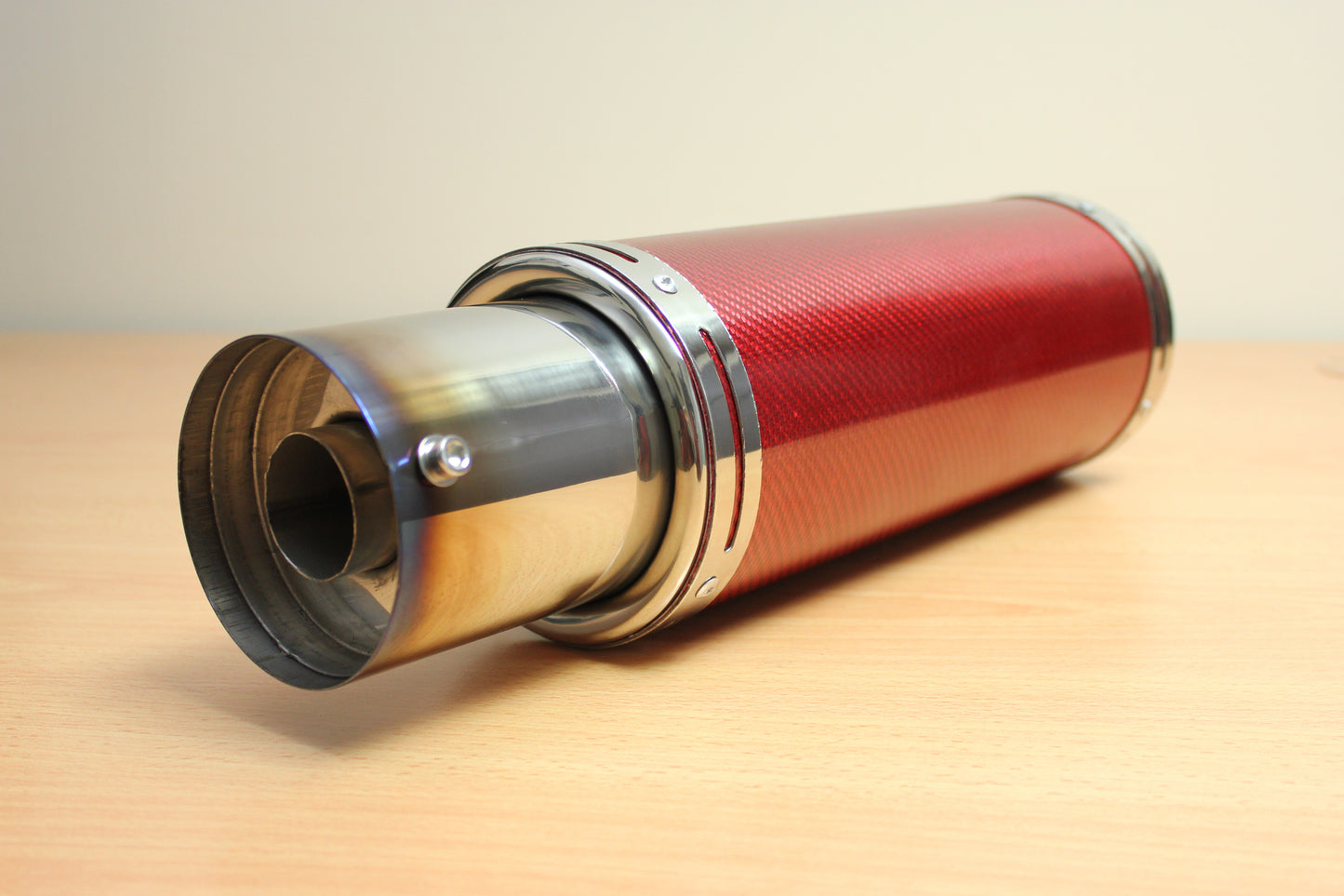 Red Carbon Fibre Wrapped Muffler (Universal)