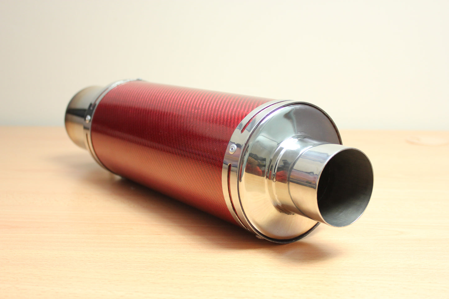 Red Carbon Fibre Wrapped Muffler (Universal)