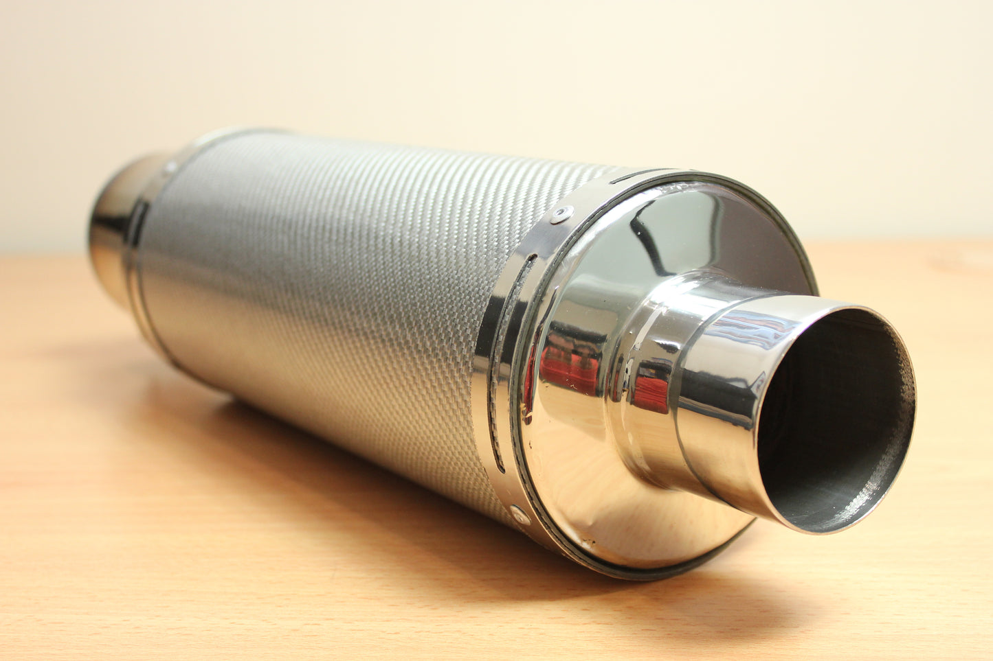 Silver Carbon Fibre Wrapped Muffler (Universal)