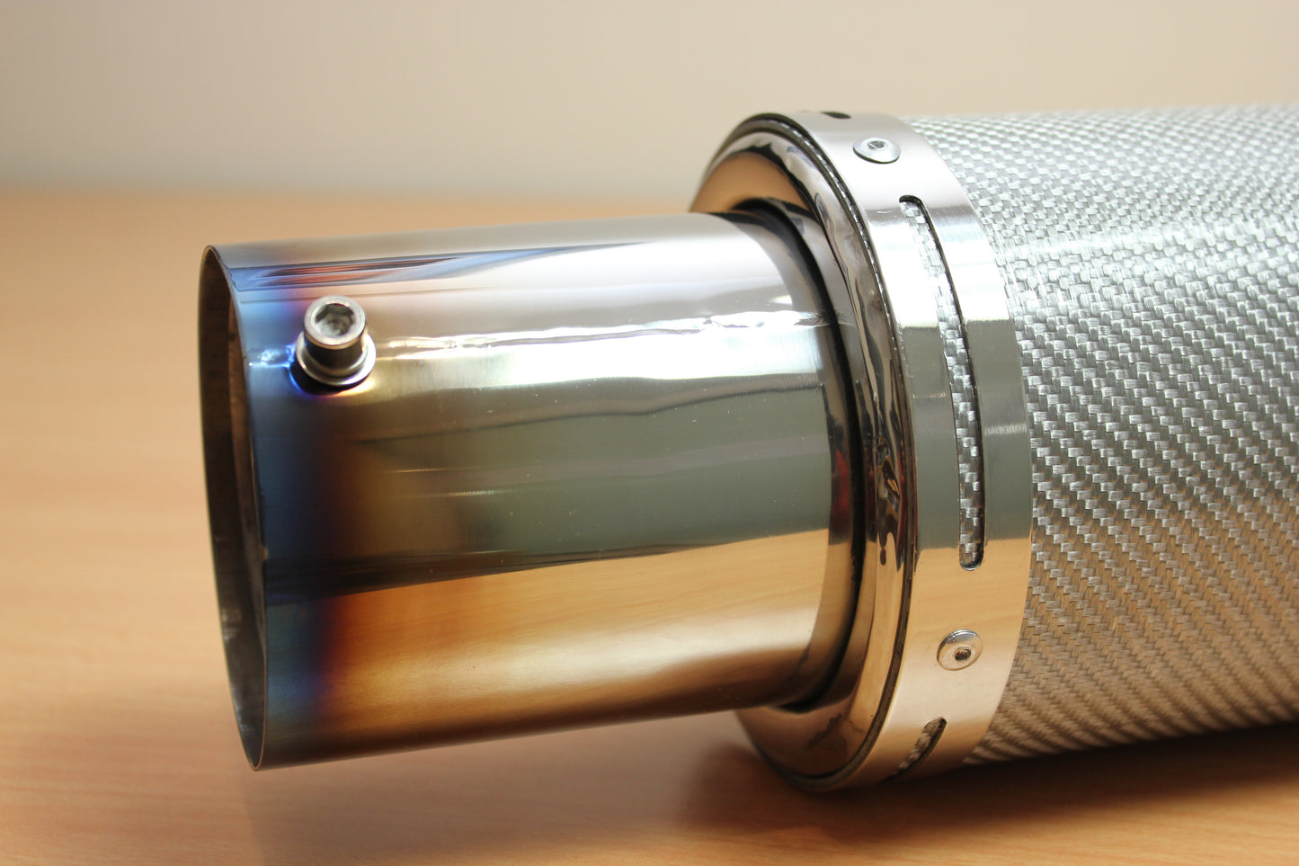 Silver Carbon Fibre Wrapped Muffler (Universal)